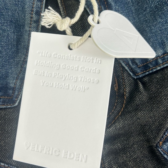 NWT Aelfric Eden Black Star Blue  Denim Jeans Jorts Shorts Streetwear Size 26/2 - Picture 12 of 16